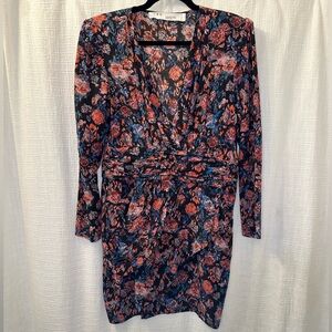 IRO Floral Long Sleeve Mini Dress